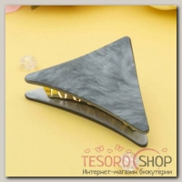 Краб для волос Версаль 7,5 см треугольник серый - бижутерия