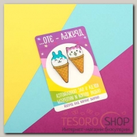 Парные значки на открытке "Мороженое" - бижутерия