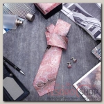 Набор мужской Стиль галстук 145x5см, запонки, персидский кипарис, цвет розово-серый - бижутерия