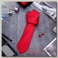 Набор мужской Стиль галстук 145x5см, запонки, зерна, цвет красный - бижутерия
