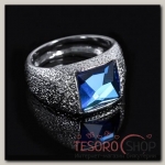 Кольцо Алудра, размер 16, цвет голубой в серебре