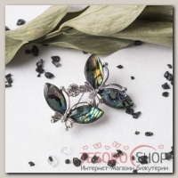Брошь-подвеска Галиотис бабочки острокрылые, цвет зеленый
