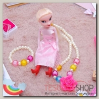 Набор детский "Выбражулька" 3 предмета: кукла, кулон, браслет, розочка, цвет МИКС - бижутерия