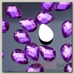 Стразы плоские капля, 10x14мм, (набор 20шт), цвет фиолетовый