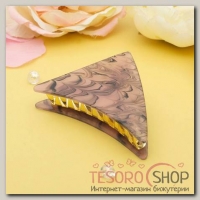 Краб для волос Версаль 9 см треугольник розовый - бижутерия