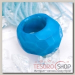 Кольцо литое, гранёное Агат синий, 17 размер