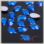 Стразы плоские (набор 20 шт), капля 8x13 мм, цвет синий