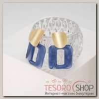 Серьги пластик Комильфо, цвет синий в золоте - бижутерия
